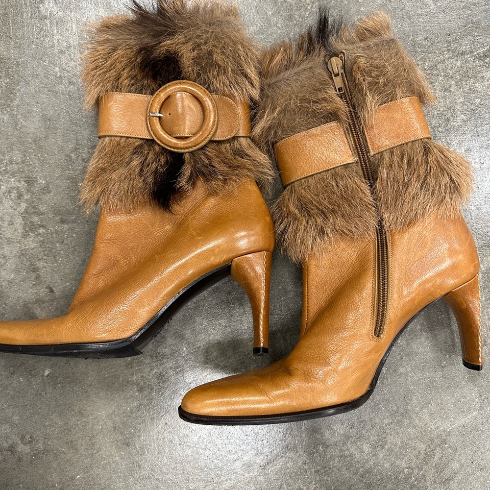 vintage charles jourdan fur boot